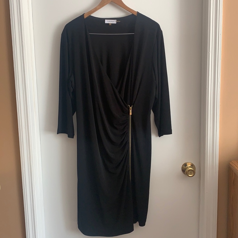 Fall special - CK black dress w/front side zipper